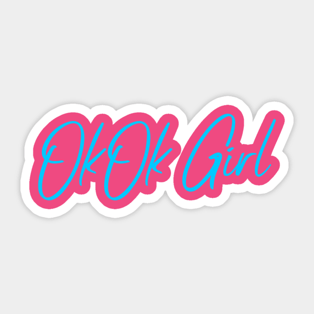 Okok girl Blue Design Sticker by Preston James Designs